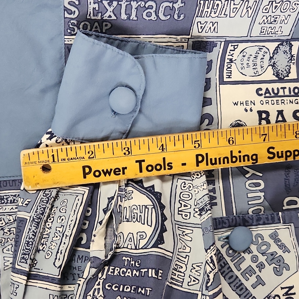 Vintage Graphic Soap Label Print Button-Up Shirt - Picture 7 of 11